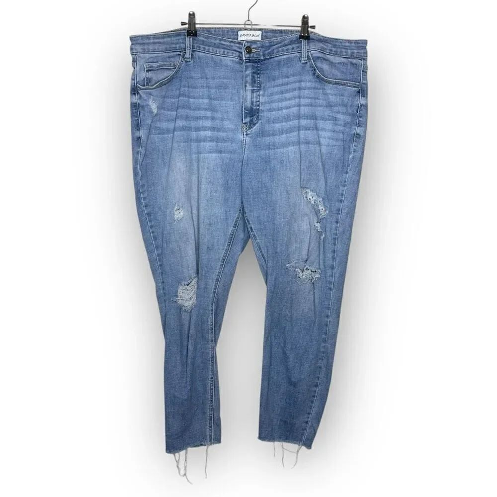 Studio Blue Jeans Distressed Skinny Mid Rise Light Wash Women’s Size 20W Plus